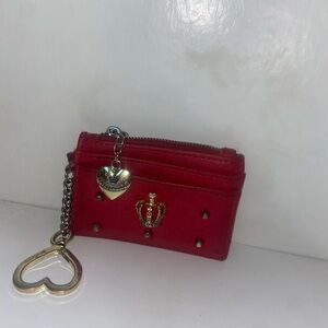 Red Card Holder with Heart Charm